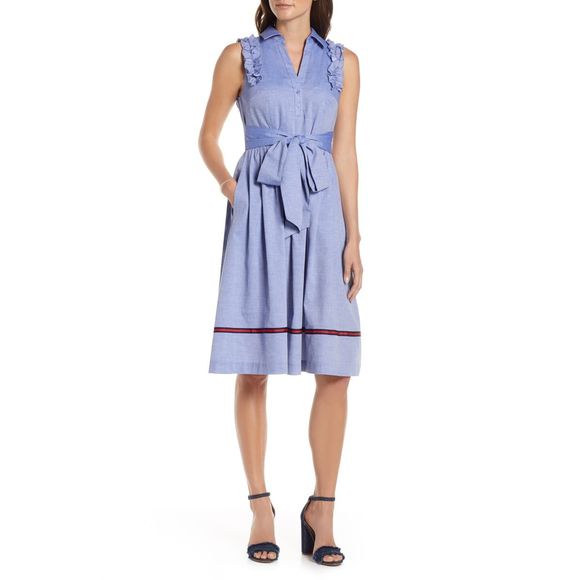 Nordstrom Dresses & Skirts - 1901 Ruffle Trim Shirtdress 4P NWT